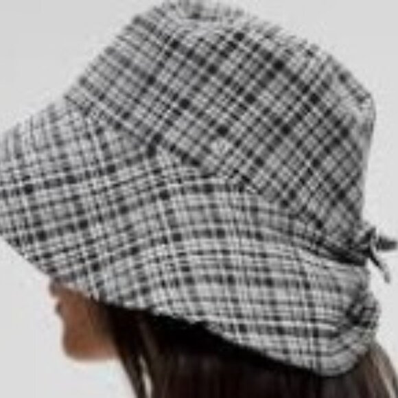 LULULEMON Seersucker Check Wide-Brim Hat in Blister Check/White Sz M/L - Picture 4 of 4